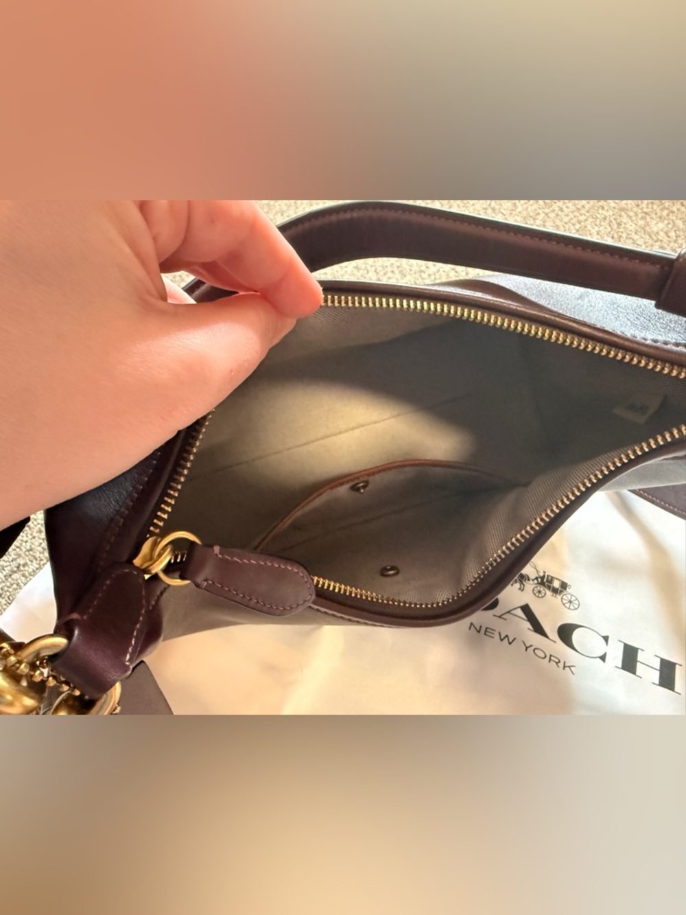 Coach Juliet Shoulder Bag Black Currant - Picture 11 of 12